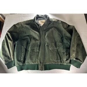 Vintage G III Suede Leather Bomber Jacket Green Size 26 / 28